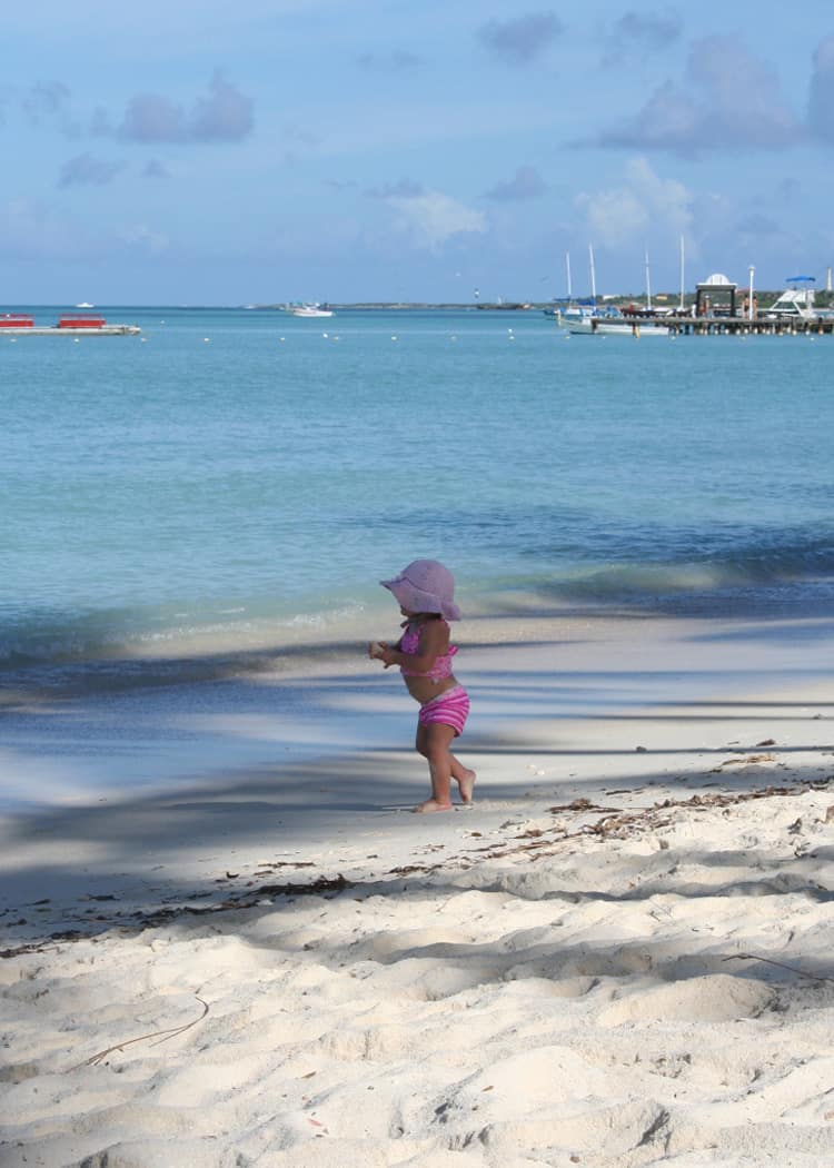 Aruba-with-Kids-toddler-walking-on-Aruba-beach
