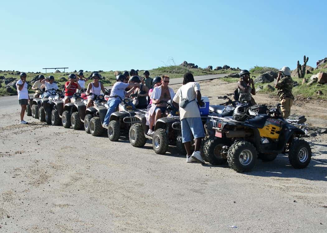 Aruba-ATV-Tours-Line-of-ATVs-at-attraction