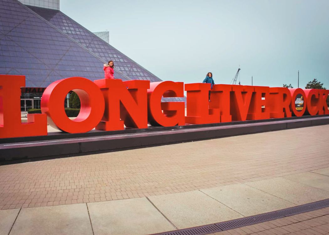 Cleveland - Long Live Rock sign with kids