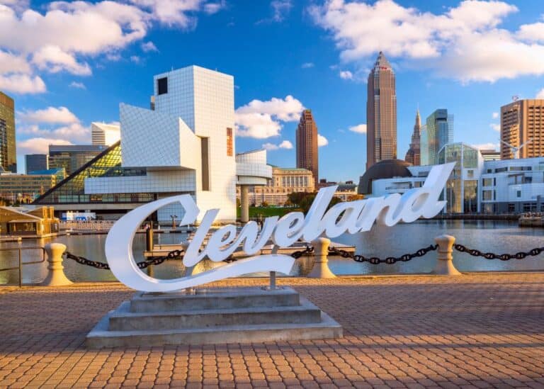 Cleveland Script Sign in the City