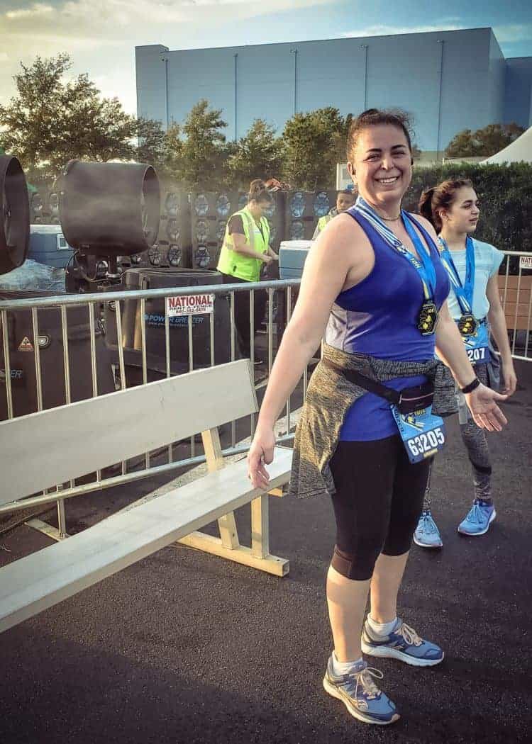 after-runDisney-10K-run-through-Epcot-cooling-off-with-mist-fans